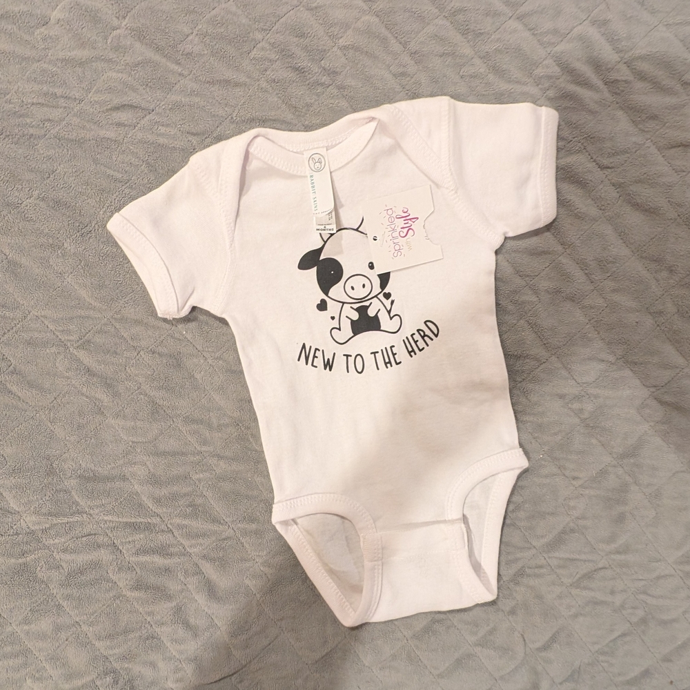 Rabbit Skins 6M 'New to the Herd' Cow Bodysuit